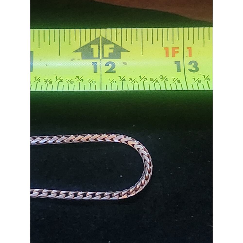 Sterling Silver 925 Herringbone Chain Necklace 24 Inch - Picture 6 of 7